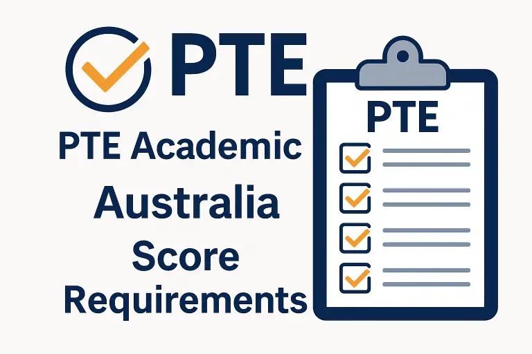PTE Australia Academic Score Requirements infographic