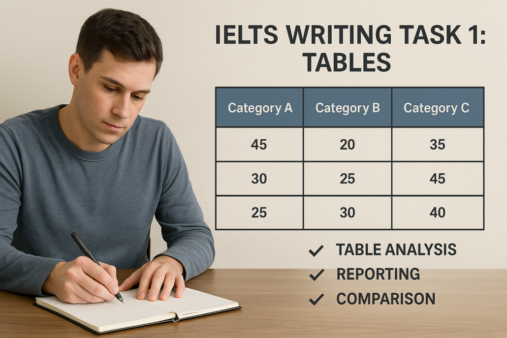 آموزش رایتینگ تسک 1 آیلتس - جداول (Tables)