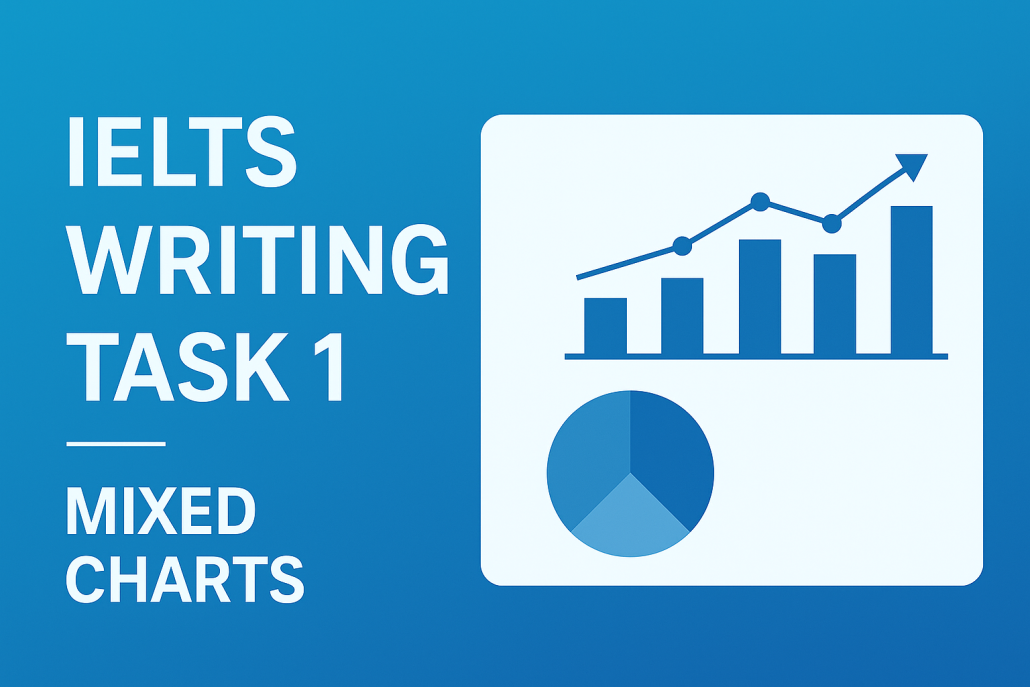 آموزش رایتینگ تسک 1 آیلتس - نمودارهای ترکیبی (mixed charts) تصویر شاخص
