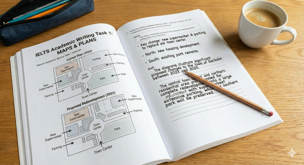 آموزش رایتینگ تسک 1 آیلتس - نقشه ها (Maps & Plans)